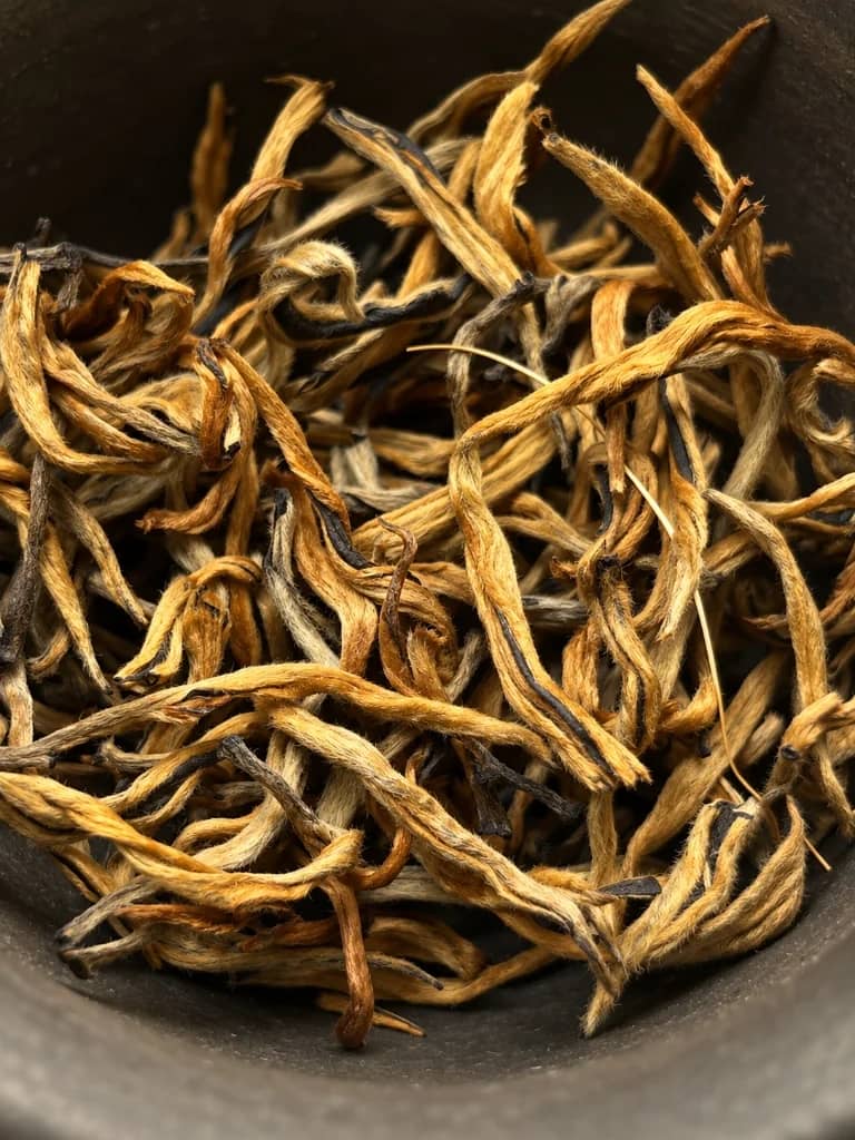 Golden downy tips of fine red tea